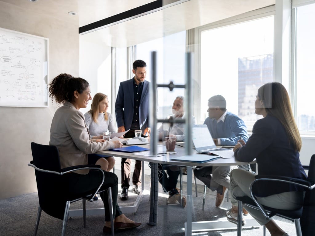 Team Talking in conference room